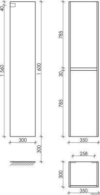 Sancos Шкаф-пенал Smart PSM35W (белый)