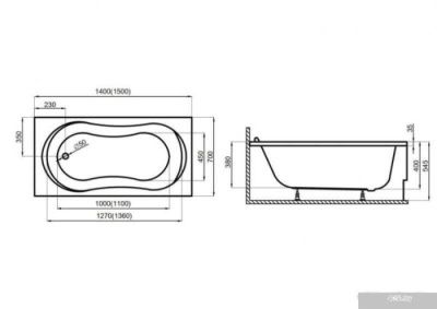 Ванна Polimat GRACJA 170x70 с ножками