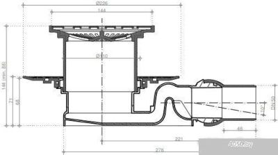 Трап/канал Pestan Confluo Standard Square 4 Gold