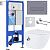 Roxen Antares Bidet в комплекте с инсталляцией StounFix Dual Fresh 6 в 1 966821 (кнопка: серый грани