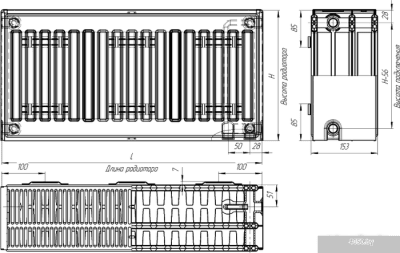 Стальной панельный радиатор Лидея ЛК 33-515 тип 33 500x1500