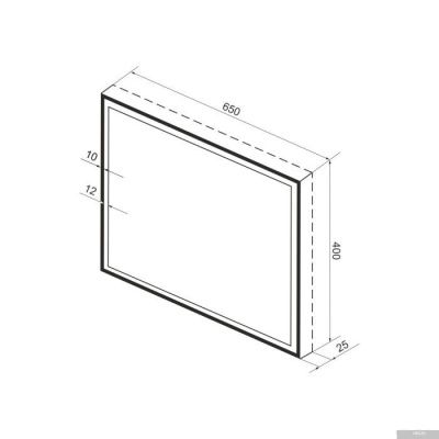 Wellsee Зеркало с фронтальной LED-подсветкой 7 Rays' Spectrum 172201130, 65 х 40 см (с сенсором и ре