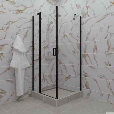 Triton Йота Блэк А1 90х90 без поддона (прозрачное стекло)