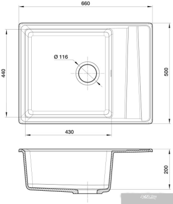 Кухонная мойка GranFest GF-LV-660L (серый)