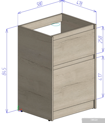 BelBagno Тумба под умывальник Kraft-LVD-580/1200-2C-PIA-BO (bianco opaco)