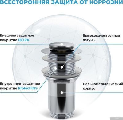 Wellsee Drainage System 182101002 (сифон, донный клапан, хром)