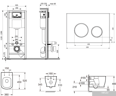 Унитаз Lavinia Boho Relfix Bell Pro Rimless 6 в 1 77040044