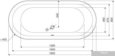 Ванна Cezares Metauro Central 180x80