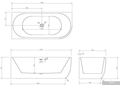 Ванна Abber 170x75 AB9315 L