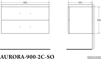 BelBagno Тумба под умывальник Aurora-900-2C-SO-BL (bianco lucido)