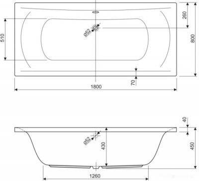 Ванна Cezares Arena 180x80