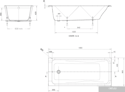 Ванна Jacob Delafon Odeon Up 180x80 [E6048RU-00]