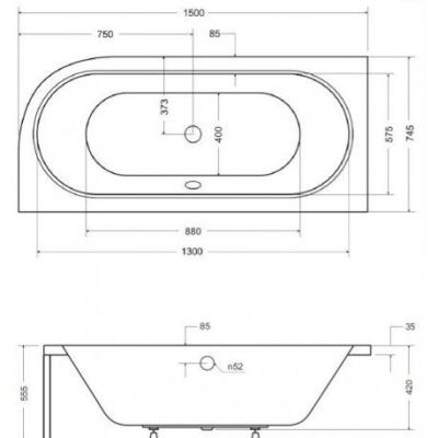 Ванна Besco Avita R 170x75