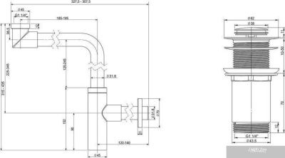 Wellsee Drainage System 182125002 (сифон, донный клапан, матовый черный)
