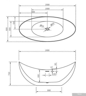 Ванна Abber 180x80 AB9333