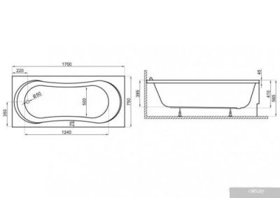 Ванна Polimat GRACJA 170x70 с ножками