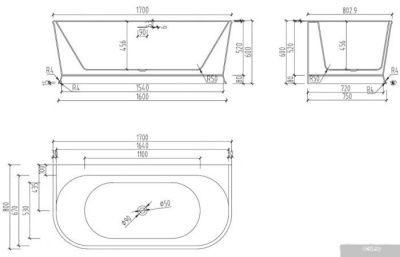 Ванна Abber 170x80 AB9276