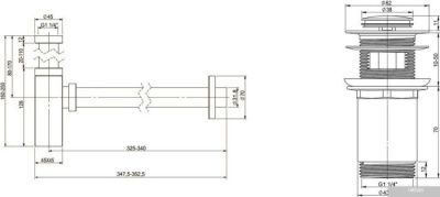 Wellsee Drainage System 182110001 (сифон, донный клапан, матовый черный)