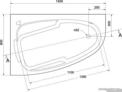Ванна Cersanit Joanna 140x90R (с экраном и каркасом)