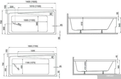 Polimat Elza 170x75 (c ножками)