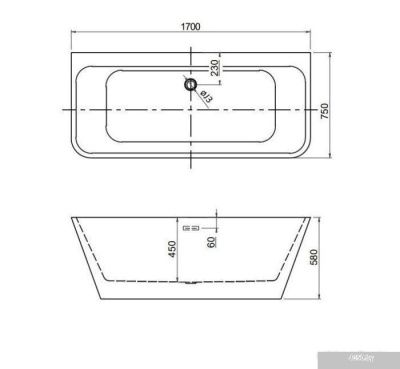 Aquatek Элегия 170x75 AQ-113775Wt (с ножками и сливом)