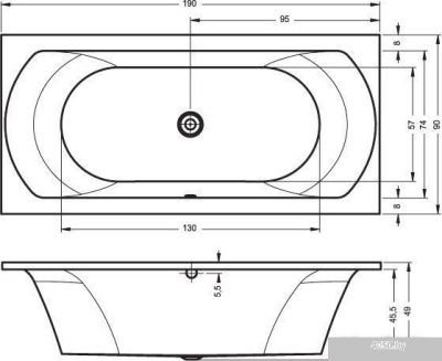 Ванна Riho Lima 190x90