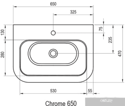 Умывальник Ravak Chrome 650 65x47 [XJG01165000]