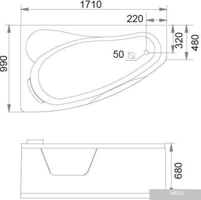 Ванна Gemy G9046-II K R 171x99