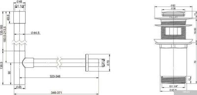 Wellsee Drainage System 182118001 (сифон, донный клапан, матовый белый)
