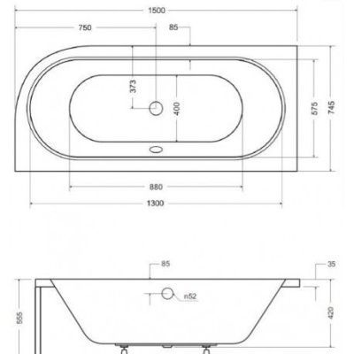 Ванна Besco Avita L 150x75