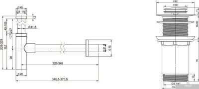 Wellsee Drainage System 182119002 (сифон, донный клапан, хром)