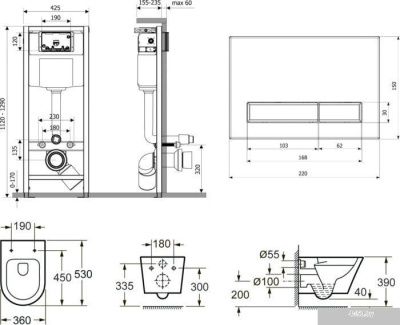 Унитаз Lavinia Boho Relfix Biore Rimless 6 в 1 75110184 (greek black иск. камень)