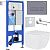 Roxen Cube в комплекте с инсталляцией StounFix Dual Fresh 6 в 1 966775 (кнопка: серый гранит)