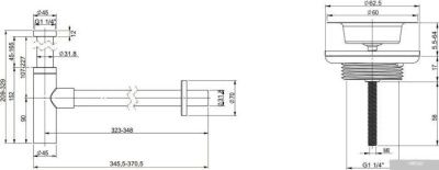 Wellsee Drainage System 182119005 (сифон, выпуск, хром)