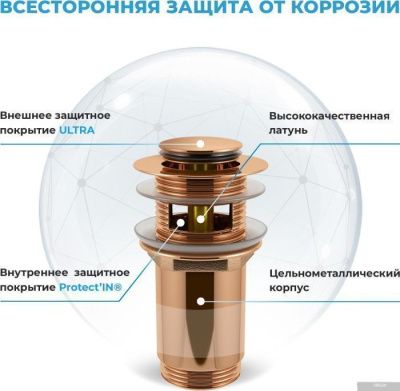 Wellsee Drainage System 182107001 (сифон, донный клапан, розовое золото)