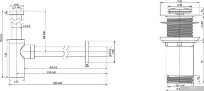 Wellsee Drainage System 182104002 (сифон, донный клапан, хром)