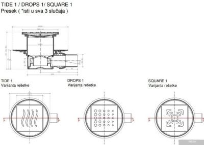Трап/канал Pestan Confluo Standard Square 1 Gold