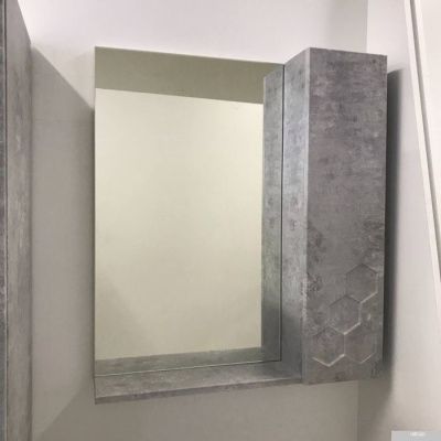 Garda Шкаф с зеркалом 1 дв. Soty3 700R (бетон светлый)