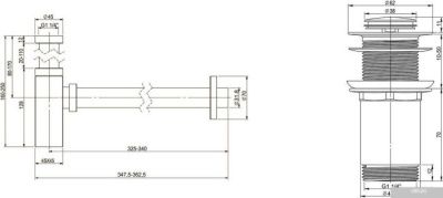 Wellsee Drainage System 182113002 (сифон, донный клапан, матовый белый)