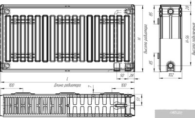 Стальной панельный радиатор Лидея ЛК 22-313 тип 22 300x1300