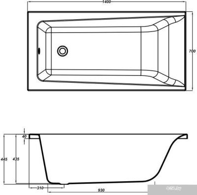 Cersanit Lorena 140x70 (с каркасом и 2 экрана)