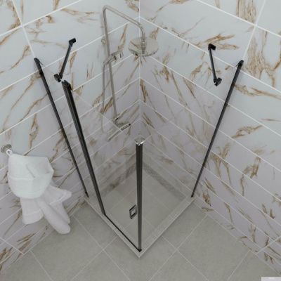 Triton Йота Блэк А1 90х90 без поддона (прозрачное стекло)