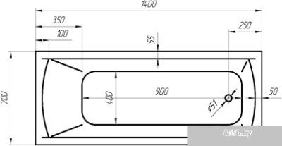 Ванна 1Марка Modern 140x70
