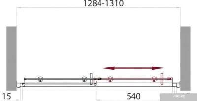 Душевая дверь BelBagno UNO-BF-1-130-C-Cr 130 (прозрачное стекло)