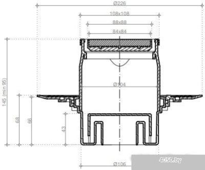 Трап/канал Pestan Confluo Standard Vertical Dry Black Glass Gold