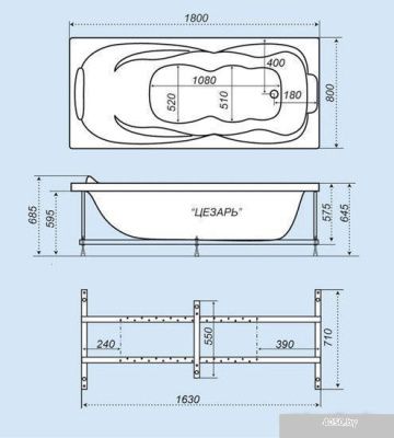 Ванна Triton ЦЕЗАРЬ 180x80
