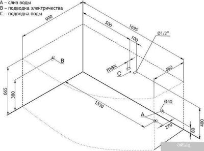 Ванна Aquanet Jersey 170x90 L (с каркасом)