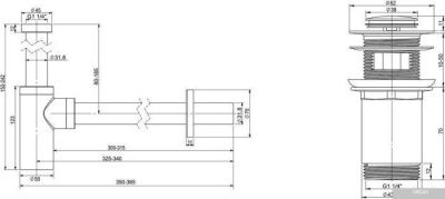 Wellsee Drainage System 182104001 (сифон, донный клапан, хром)