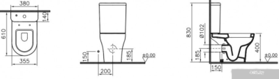 Унитаз Vitra Rim-Ex безободковый 9824b003-7207