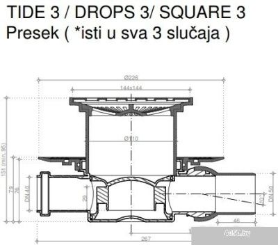 Трап/канал Pestan Confluo Standard Drops 3 Gold
